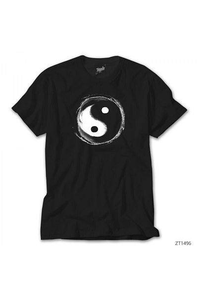 Z zepplin Μαύρο μπλουζάκι Ying Yang Splash
