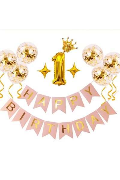 DÜVENCİ TİCARET Çıtıpitıstore 1 Year Old Birthday Set
