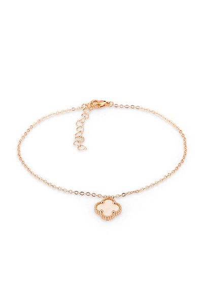 Twelve Clover Detailed Steel Anklet