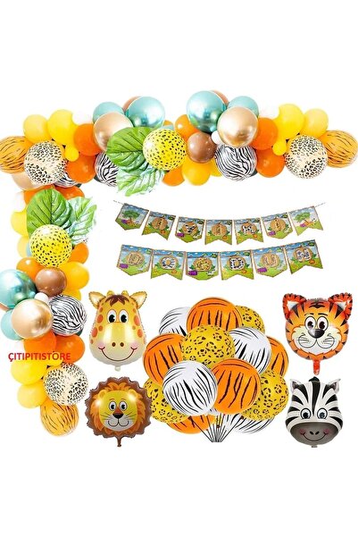 DÜVENCİ TİCARET Çıtıpıtıstore Safari Doğum Günü Balon Seti
