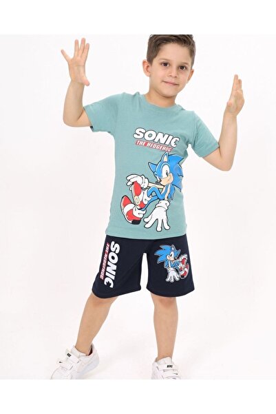 Keywest Sonic The Hedgehog στάμπα T-Shirt Σορτς πάνω και κάτω παιδικό σετ