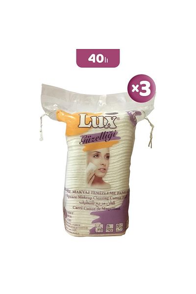 LUX Disc Square Makeup Cotton 40pcs x 3
