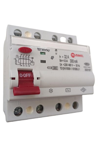 MAKEL 4x32 Amper 300ma Kaçak Akım Rölesi