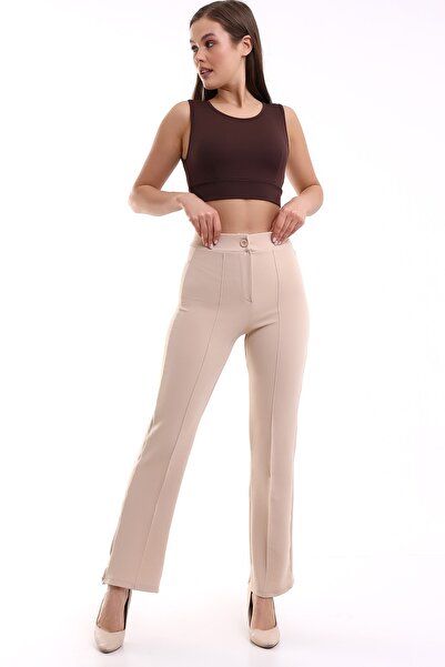 DeChival Брюки з лікрами з переднім швом / жіночі брюки з лікрами з переднім швом