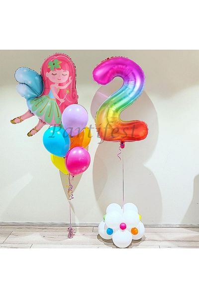 Parti Station Fairy Girl Balloon Set Fairy Girl Foil Balloon Set Concept Birthday Set 2 Year Old Balloon