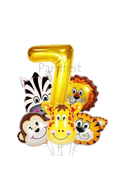 Parti Station مجموعة بالونات سفاري أنيمالز بعمر 7 سنوات، مجموعة بالونات سفاري...