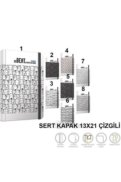 Gıpta غطاء صلب بخياطة خيط Beat 120 صفحة دفتر ملاحظات مبطن -( 13x21)