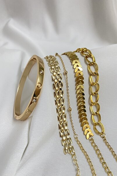 KOBA Altın Kaplama Kadın Kombin Bileklik