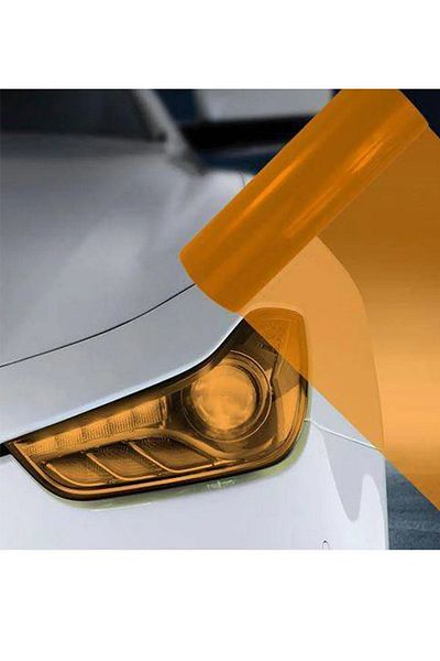 MeyZone Headlight Stop Film Headlight Foil Orange Headlight Scratch Anti-Scratch Foil 100cm X 30cm