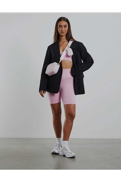 Livik Pantaloni scurți sport de lungime mijlocie de damă liliac Colanți fermoși cu talie înaltă