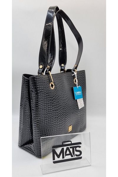 DSN Patent Leather Crocodile Pattern Hand and Shoulder Bag