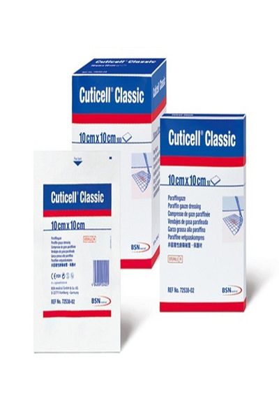 BSN Medical غطاء العناية بالجروح من التول المطهر بالبارافين 10 سم * 10 سم (10 قطع)