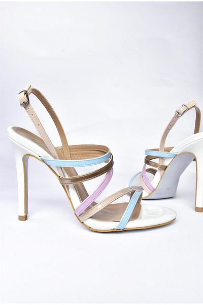 Fox Shoes P404940008 White Patent Leather Thin Heeled Women's Evening Dress Shoes