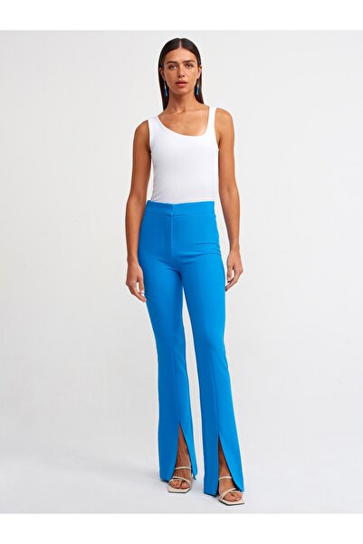 Dilvin 70318 Yırtmaç Detaylı Pantolon-saks