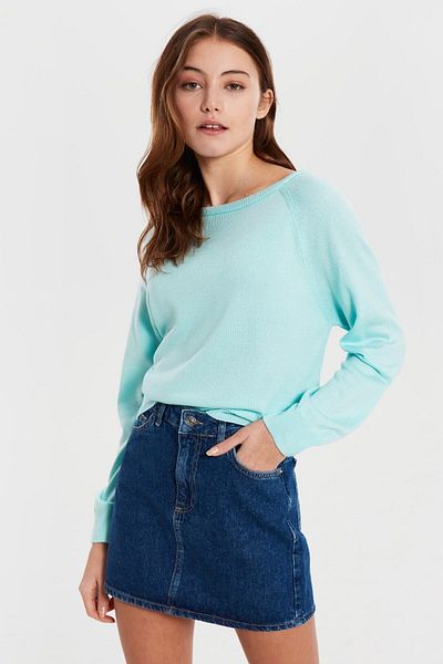 LC Waikiki Hanorac de damă verde deschis cu mânecă lungă cu gât cu barca din stilul tău de modă