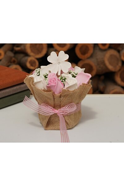 Genel Markalar Yonca Detaylı Pembe Beyaz Gonca Güller No2 Kokulu Taş Çiçek Ar...
