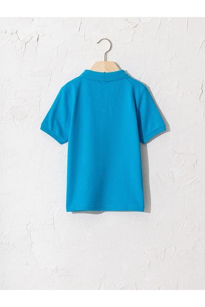 LC Waikiki Boy's Turquoise T-Shirt Polo Neck Basic Short Sleeve Cotton from Your Fashion Style