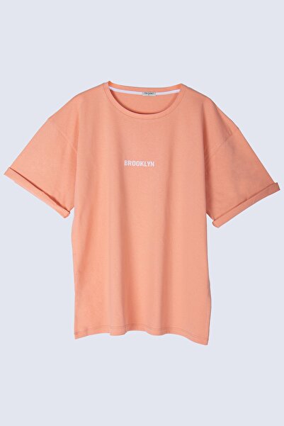 LEONE KOLEKSİYON تي شيرت بروكلين كبير الحجم مطبوع