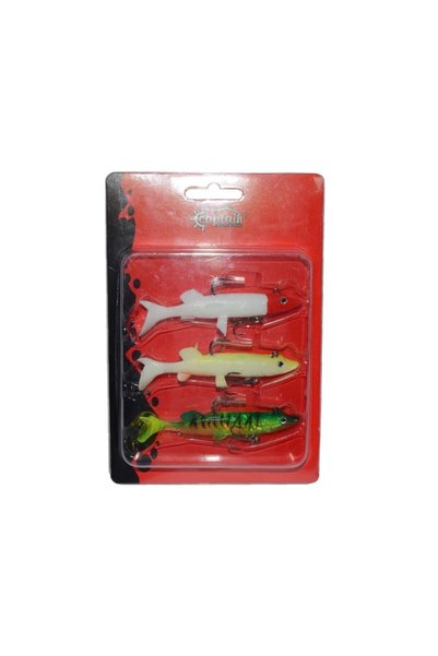 CAPTAIN 3070 Pluse Soft 14cm Turna Silikonu 3lü Mix Set Suni Yem