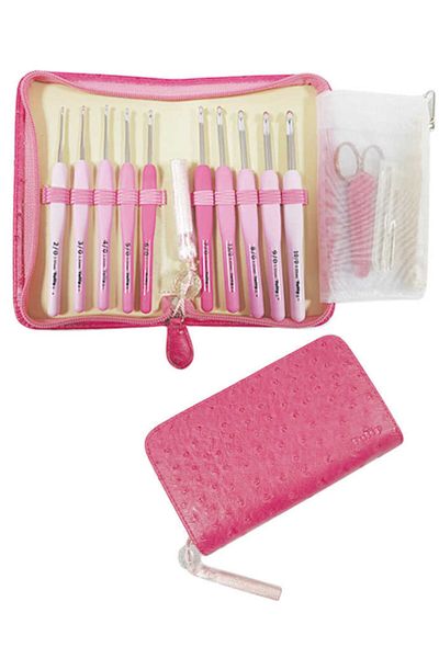 Tulip Etimo Rose Wool 10-Piece Wallet and Scissors Crochet Set