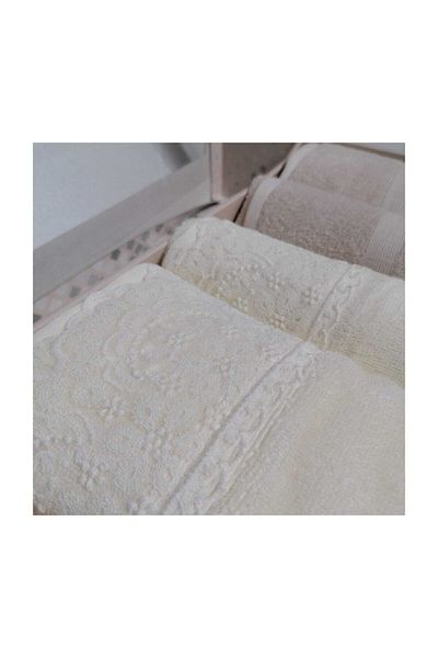 Özdilek Cream Beige Orkide Best Set Turkish Bath Set