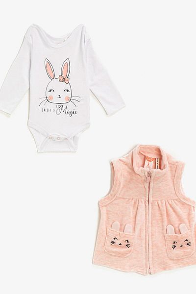 Koton Baby Girl Pink Baby Sety 1KNG15413AK