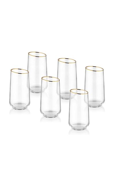 The Mia Gold Gina Water Glass Long Set of 6