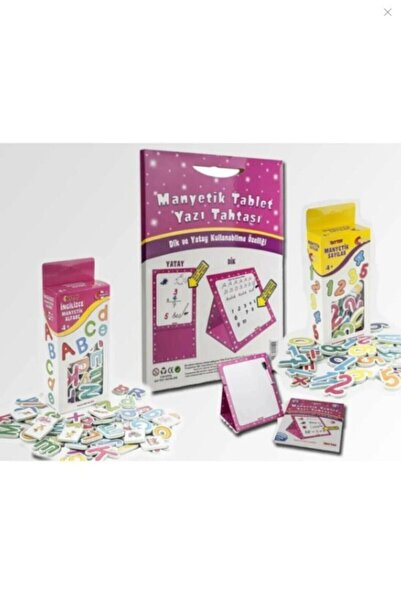 Diytoy Manteyik 2'li Eğitici Set (harfler-sayılar)- Manyetik Pembe Tahta Hedi...