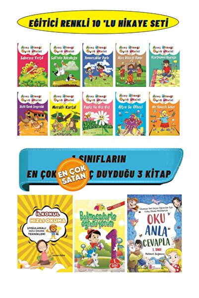 Ata Yayıncılık 1.sınıflar Eğitici Renkli 10'lu Öykü Seti+hızlı Okuma+bulmacal...