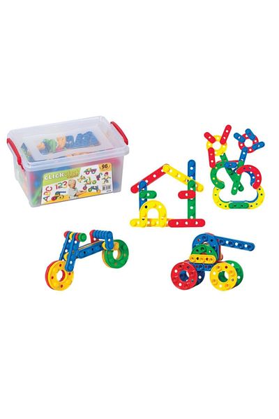 DEDE Super Click Clack Puzzle Small Size Educational Shapes 96 Pieces