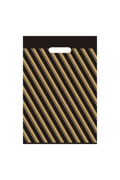 ECOPLAST Black Striped Reinforced Bag - 40X50 cm - 1000 Pieces - 20 Packs