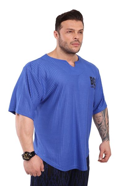 Big Sam Comfortable Fit Bodybuilding Training T-shirt Blue 3280