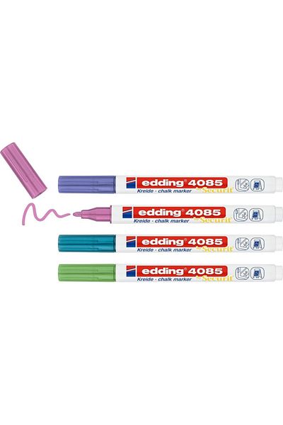 Edding 4085 Liquid Glass, Chalk Pen (4 Metallic Colors)