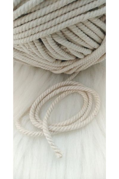 fundahobi 3 Twist Macrame Βαμβακερό σχοινί 5 mm (1 Kg)