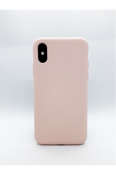 Molly حافظة سيليكون سائلة باللون الوردي الرملي متوافقة مع هاتف Iphone X/xs