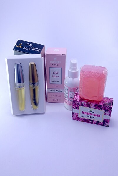 Destek مجموعة زيت الحواجب والرموش مكونة من 3 قطع _ ماء ورد طبيعي 150 مل _ صابون ورد إسبرطة 150 جرام