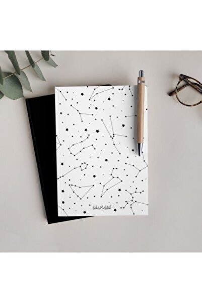 Bikutumutluluk Hediyelik - Çizgisiz Defter Serisi - N030 Beyaz Astroloji Defter