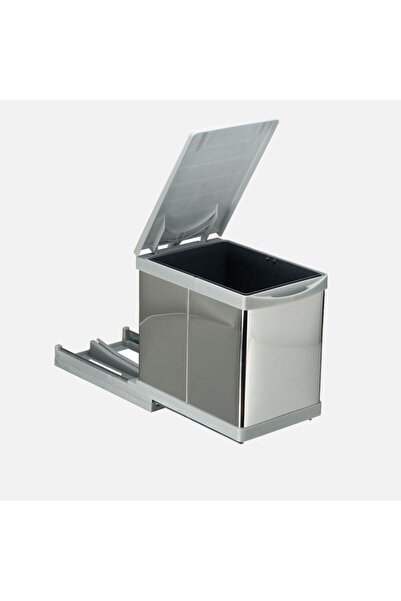 Genel Markalar Raylı Çöp Kovası Otomatik 16 Lt Metalik Gri