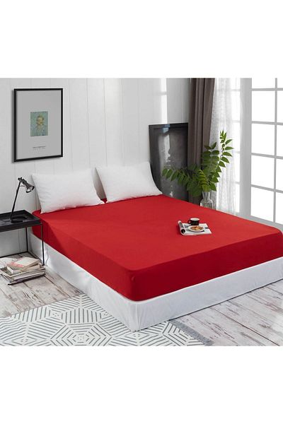 Amazon Ev Red Oversize Personality Combed Cotton Bed Sheet 180x200