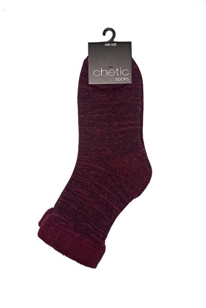 chetic جوارب منشفة مبطنة باللون العنابي