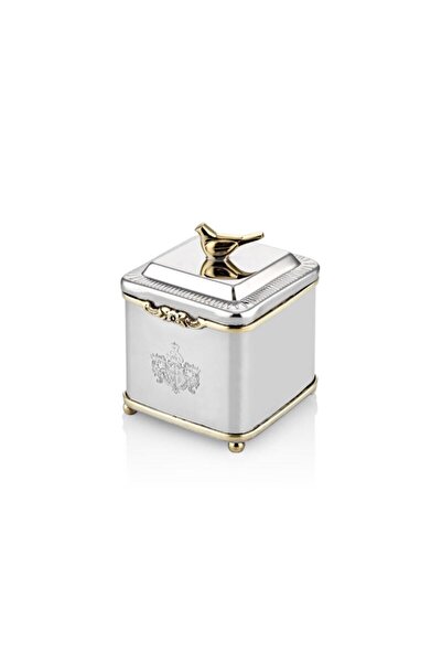 LAMEDORE Black Pearl Series Rectangular Jar with Bird 10X10X13 cm