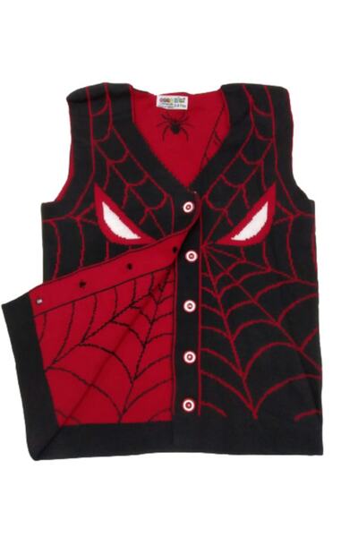 gogo bici Boy's Spider Patterned Knitwear Vest