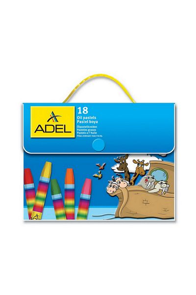 Adel 18 Colors Square Pastel Paint with Plastic Bag