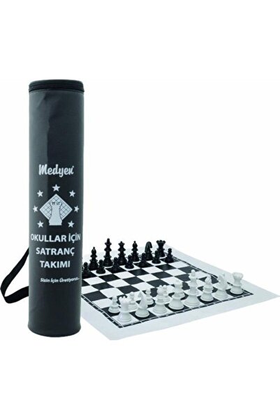 Medyen Satranç Takımı Rulo Deri Çantalı