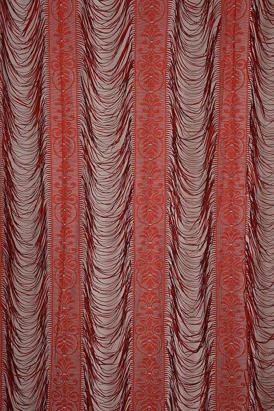 AKÇA TEKSTİL Italian Model Red Double Color Rope Curtain Ready-made Buttons Sewn Rope Curtain 270*270 cm