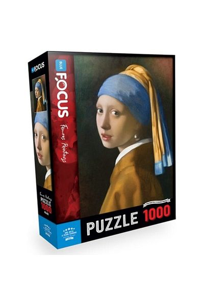 Blue Focus Girl with Pearl Earring 1000 Piece Puzzle