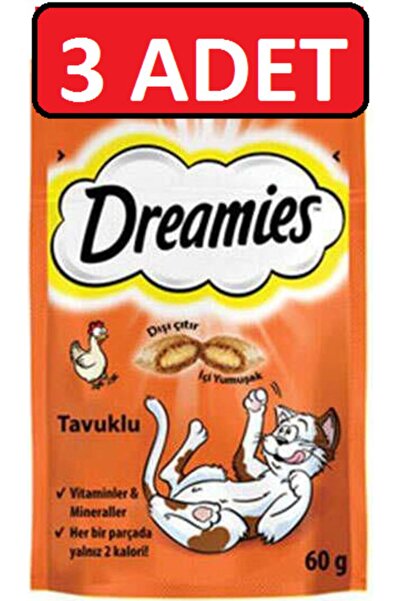 Dreamies Tavuklu Kedi Ödül Maması 3 Adet X 60 gr