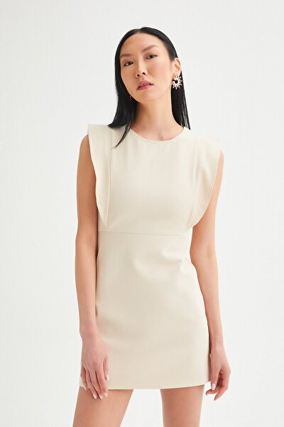 Açelya Okcu Space Sleeve Gabardine Pencil Dress