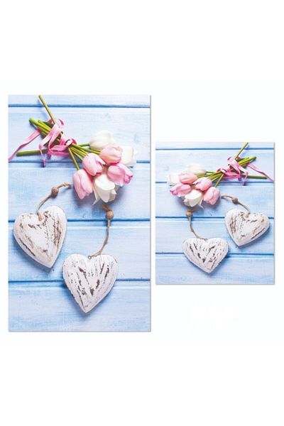 Bayev Set de scaune de toaletă pentru covoraș de baie Heart 2 buc 0048 01