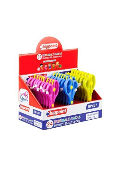 Bigpoint School Scissors with Spring and Protection 24 Stand